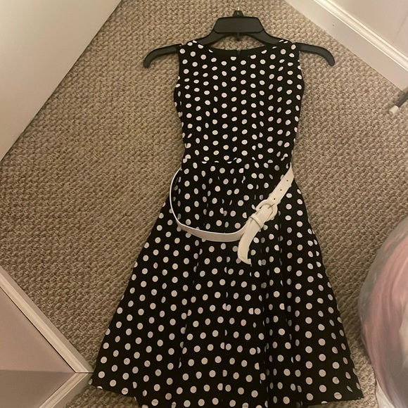Girls Black Polka Dot Dress - Picture 1 of 1
